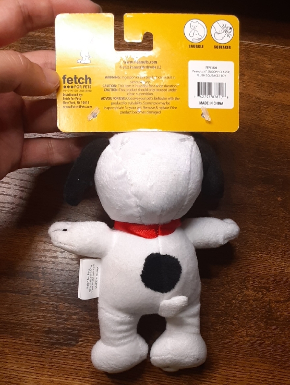 Peanuts Snoopy Plush Dog Toy - White with Black Ears - Picture 3 of 5